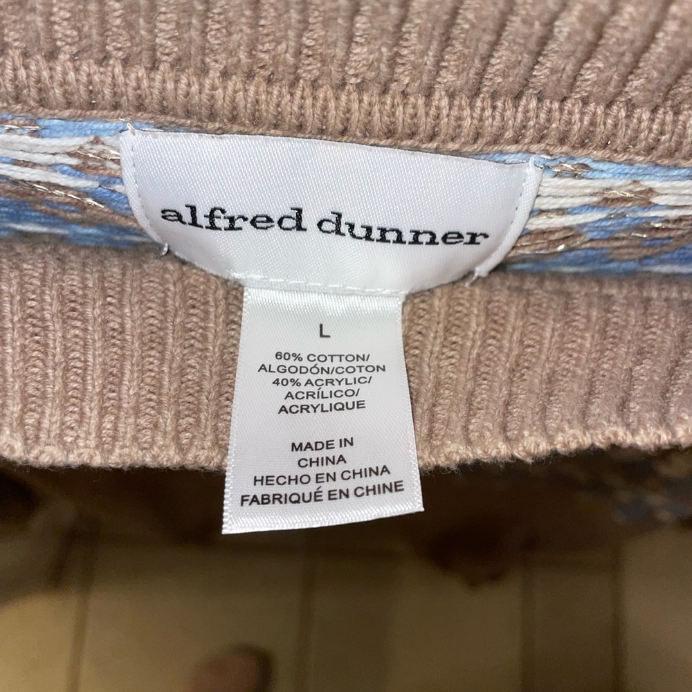 🔥Alfred Dunner Fair Isle Patterned Sweater Size L - Picture 3 of 5